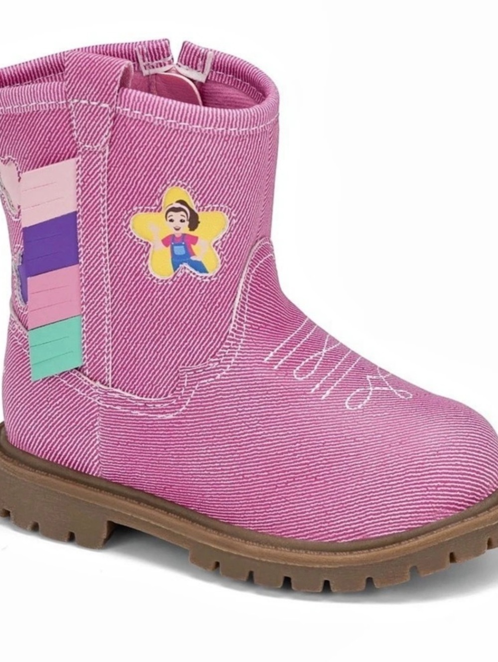 Stride Rite Ms. Rachel Toddler Girl Western Boot Pink & Brown